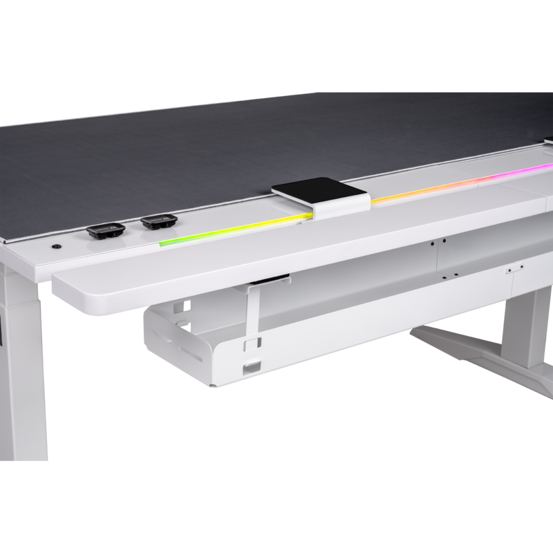 Thermaltake G700 RGB White Gaming Desk Gaming-Tisch, weiß, RGB-LED-Lichtleiste