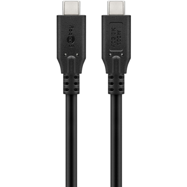 goobay USB4 Gen 3x2 Kabel, USB-C Stecker > USB-C Stecker, 40Gbit/s, schwarz, 0,5