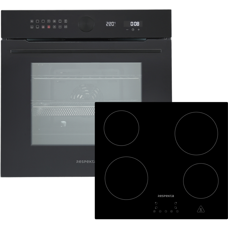 Respekta ASET9004400 Backofen-Set, schwarz