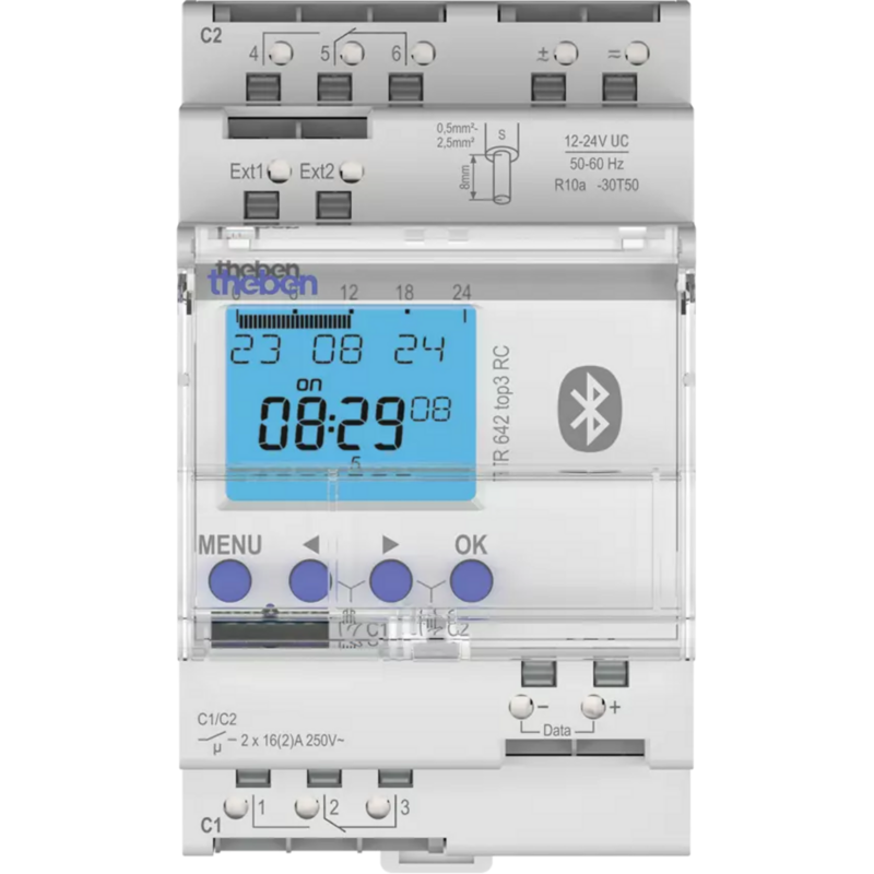 Theben TR 642 top3 BLE 12-24V RC Zeitschaltuhr, Jahres- und Astro-Programm