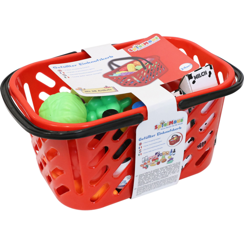 Einkaufskorb mit Zubehör, 29 Teile Kaufladen