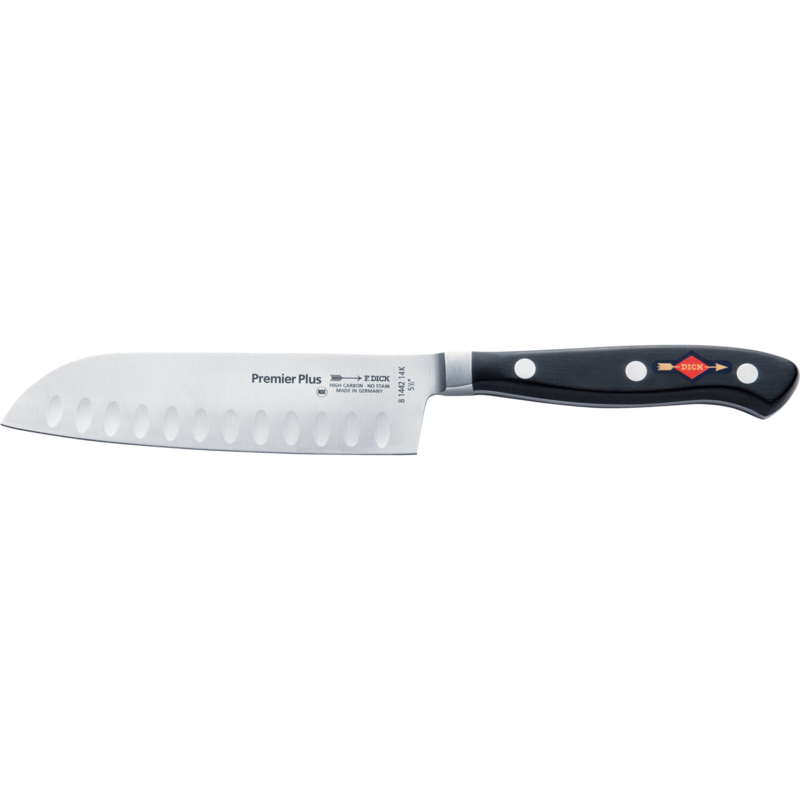 DICK Premier Eurasia Santoku Kullenschliff, 14cm Messer, schwarz/silber