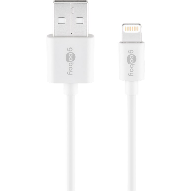 goobay USB 2.0 Adapterkabel, USB-A Stecker > Lightning Stecker Kabel, weiß, 1
