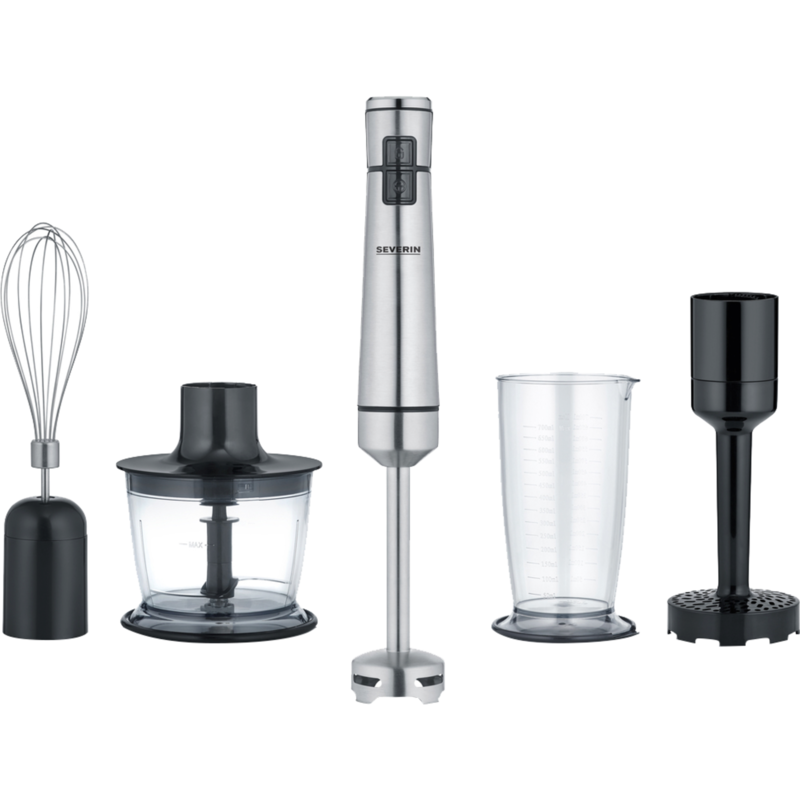 Severin Kabelloser Stabmixer SM 3775 Premium-Set, edelstahl (gebürstet)/schwarz