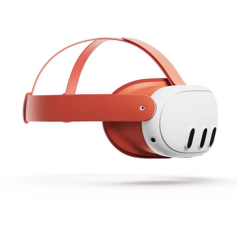 Meta Quest 3 Headset-Einlage und Headset-Riemen (Blood Orange) Set, orange