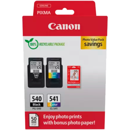 Canon Tinte Photo Value Pack PG-540/CL-541, inkl. 50 Blatt 10x15 Fotopapier