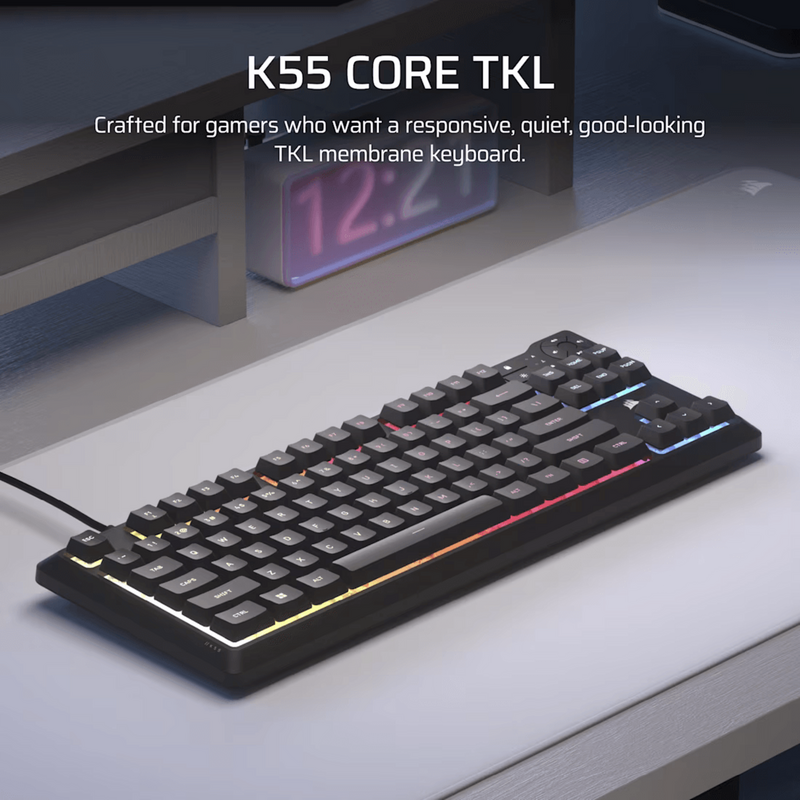 Corsair K55 CORE TKL Gaming-Tastatur, schwarz, Gebraucht