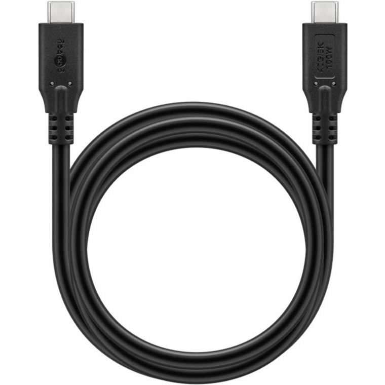 goobay USB4 Gen 3x2 Kabel, USB-C Stecker > USB-C Stecker, 40Gbit/s, schwarz, 2