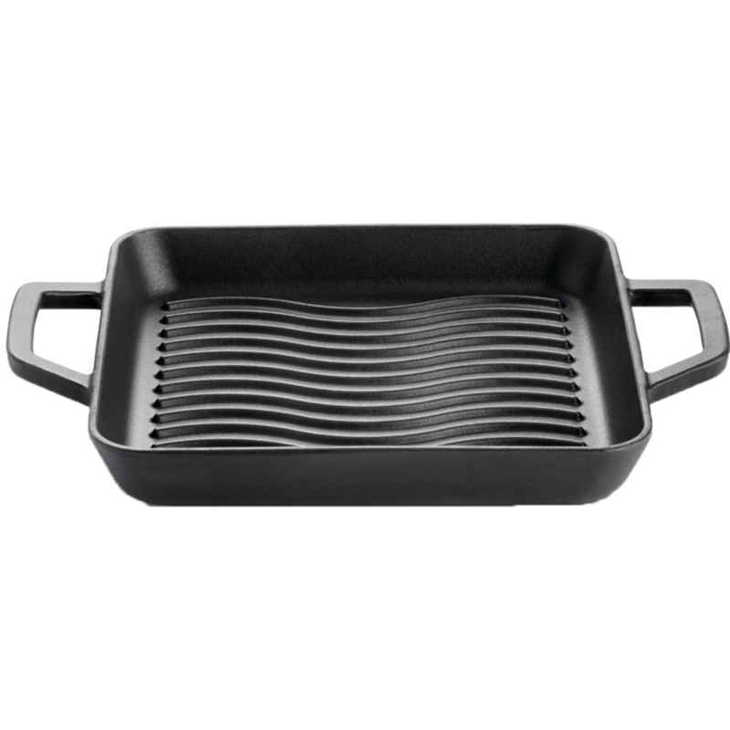 Napoleon Gusseiserne Grillpfanne 25 x 25cm Pfanne, schwarz, mit 2 Griffen