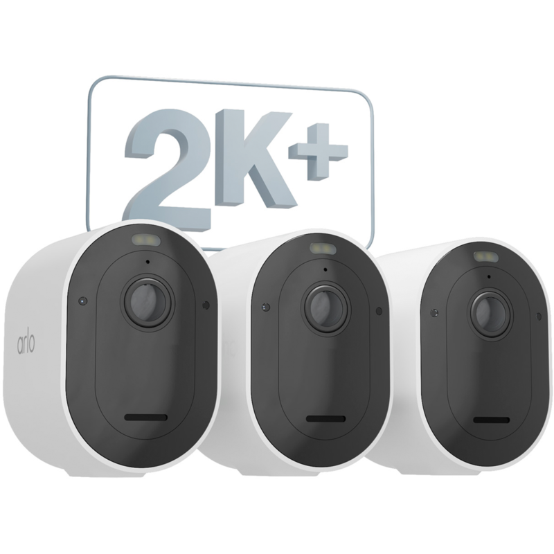 Arlo Pro 5 Spotlight Überwachungskamera, weiß/schwarz, 3er Pack, WLAN