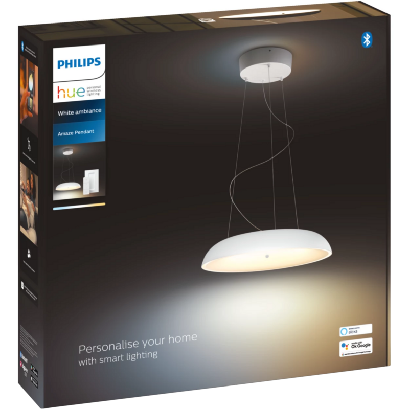 Philips HUE White Ambiance Amaze Pendelleuchte LED-Leuchte, weiß, inkl.