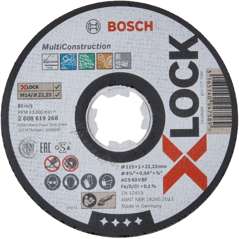 Bosch Professional PRO Multi Construction X-LOCK Trennscheibe, Ø 115mm, Bohrung