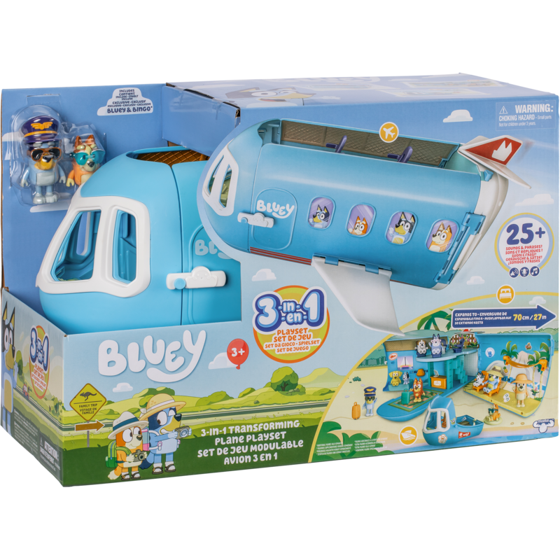 Moose Toys Bluey - 3-in-1 Airplane Spielset Spielfahrzeug