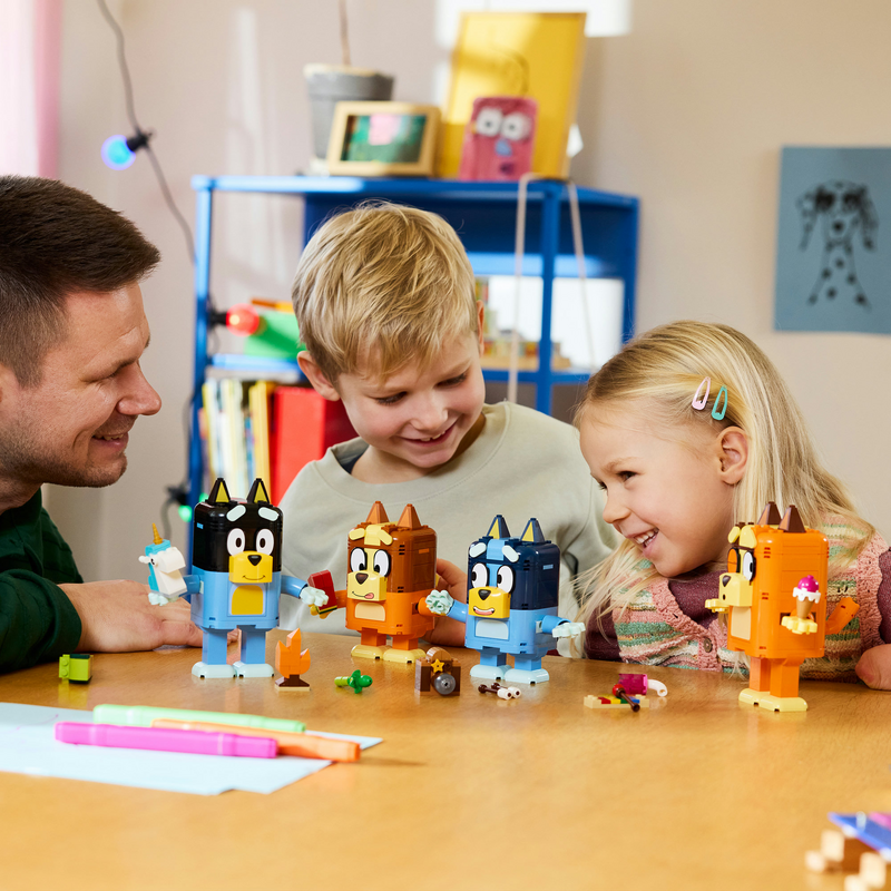 LEGO Bluey Blueys Familie aus LEGO Steinen Konstruktionsspielzeug
