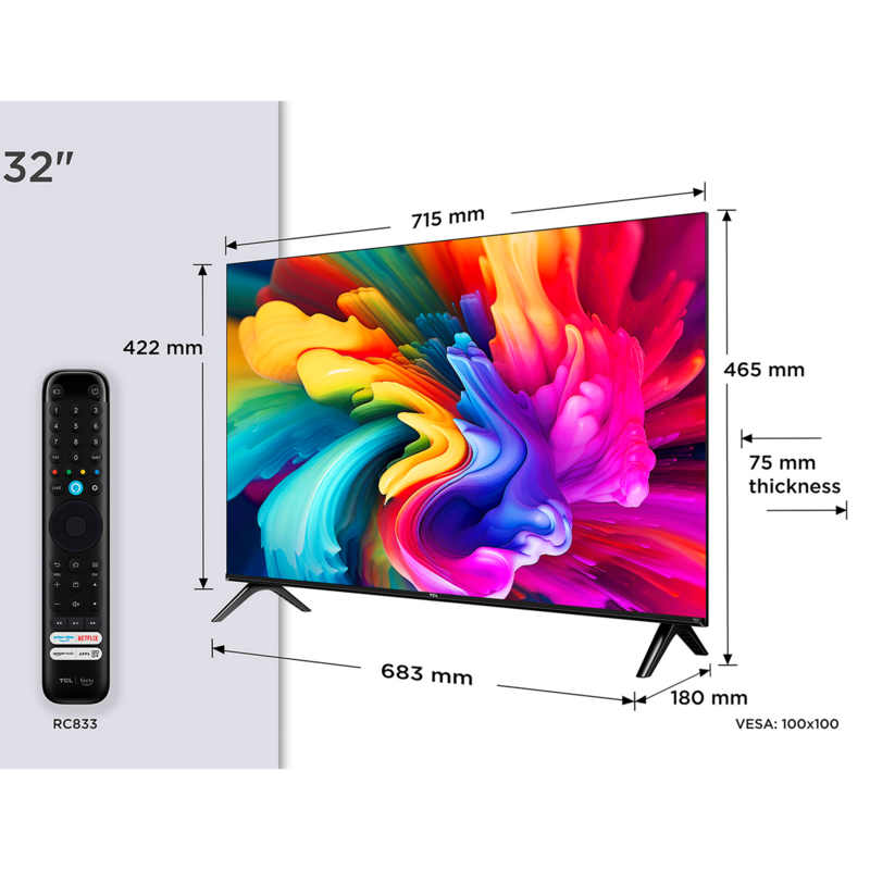 TCL 32SF560 QLED-Fernseher, schwarz, FullHD, Triple Tuner, Fire TV