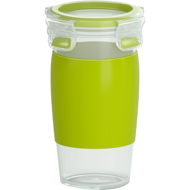Emsa CLIP & GO Smoothie Mug Becher, grün/transparent, 450ml