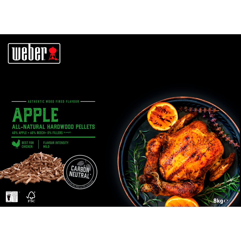 Weber Holzpellets Apfelholz, 8kg Brennstoff, für SmokeFire