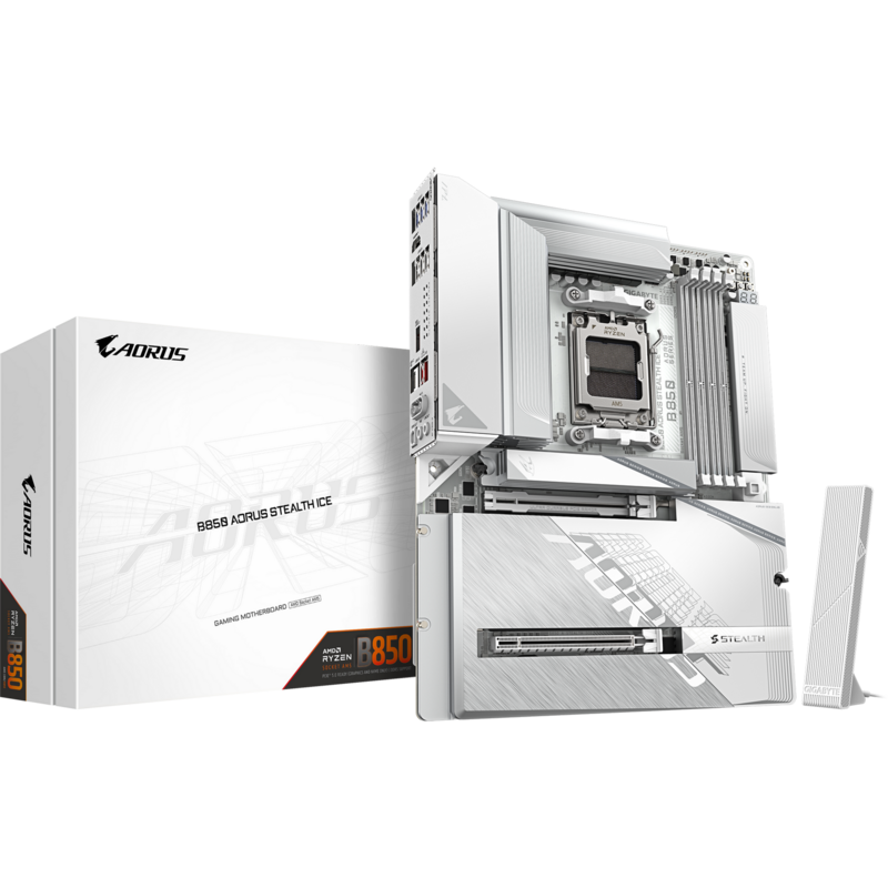 GIGABYTE B850 AORUS STEALTH ICE Mainboard, weiß