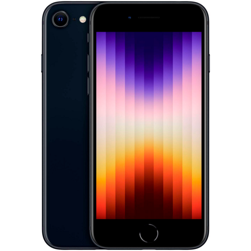 Apple iPhone SE 3. Generation (2022) 64GB Generalüberholt Handy, schwarz, Generalüberholt