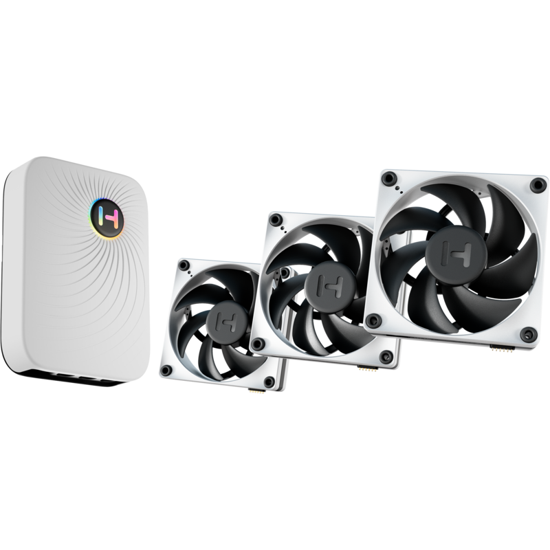 HYTE THICC FP12 Triple Fan Pack + Nexus Portal Gehäuselüfter, schwarz/grau, 3er