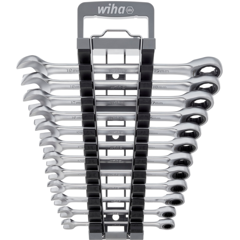 Wiha Ringratschen-Gabelschlüssel-Set, 12-teilig Schraubenschlüssel, SW 8 - 19mm