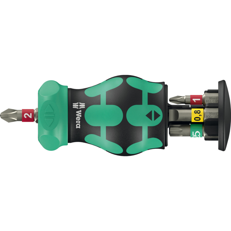 Wera Kraftform Kompakt Stubby Magazin RA 1 Bit-Satz, schwarz/grün, 6-teilig