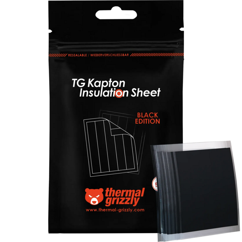 Thermal Grizzly Kapton Insulation Sheet Aufkleber, schwarz, Black Edition