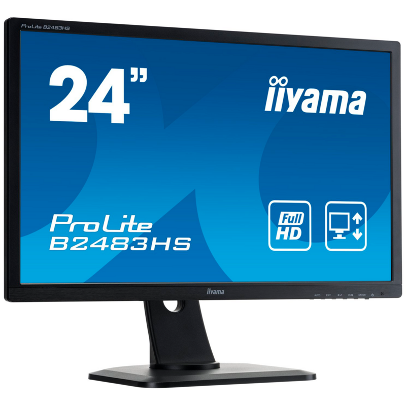 iiyama ProLite B2483HS-B1 Generalüberholt LED-Monitor, schwarz, FullHD, TN, VGA, Generalüberholt