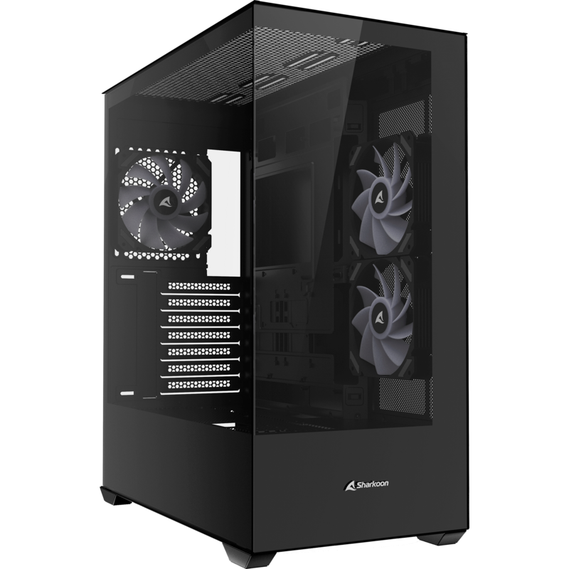 Sharkoon SK6 ARGB Tower-Gehäuse, schwarz, Tempered Glass x 2