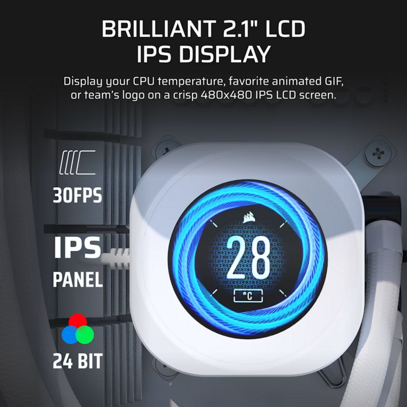 Corsair NAUTILUS RS LCD-Modul Display, weiß, Für NAUTILUS RS- und RS ARGB-Serie