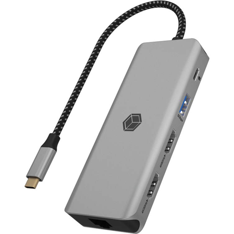ICY BOX IB-DK4012-CPD Dockingstation, aluminium, HDMI, USB-A, DisplayPort