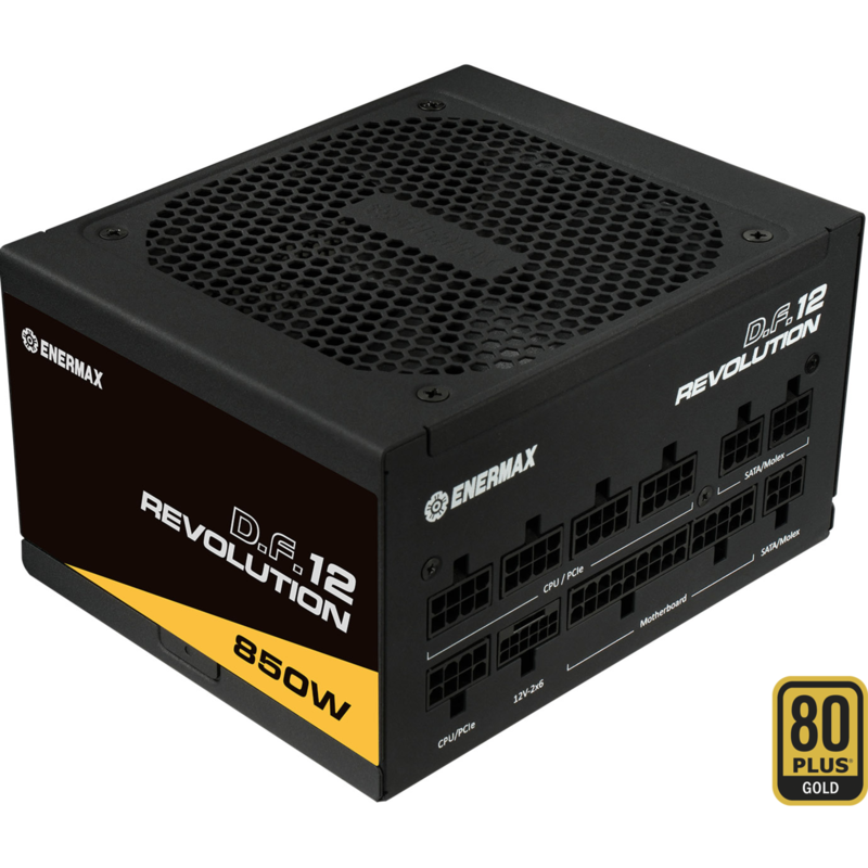 Enermax Revolution D.F.12 850W PC-Netzteil, schwarz, 1x 12-Pin GPU Anschluss, 3x