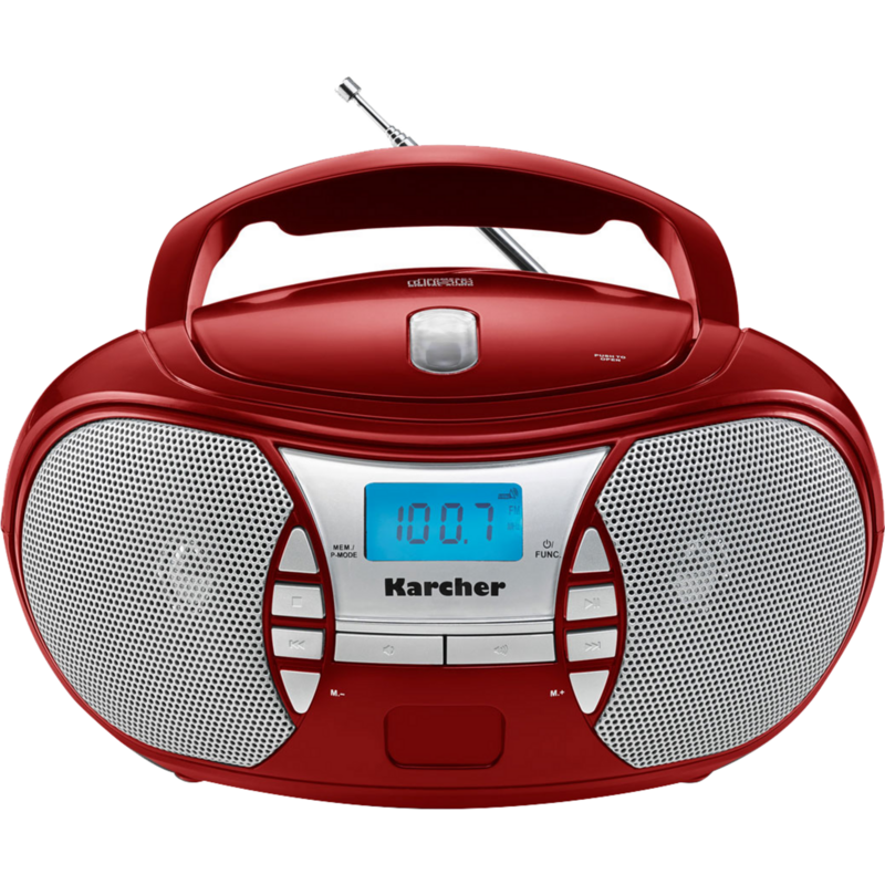 Karcher RR 5025-R Radio, rot/silber, Tragbarer CD-Player mi UKW-Radio