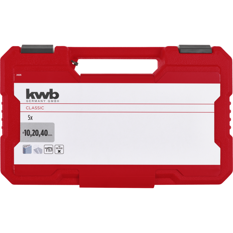 KWB SDS-plus Meißel-Satz, 250 / 240mm, 5-teilig Meißel-Satz , Transportkoffer