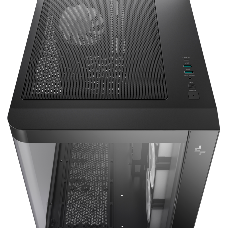 DeepCool CG530U 4F Tower-Gehäuse, schwarz, Gebogene Glasvitrine