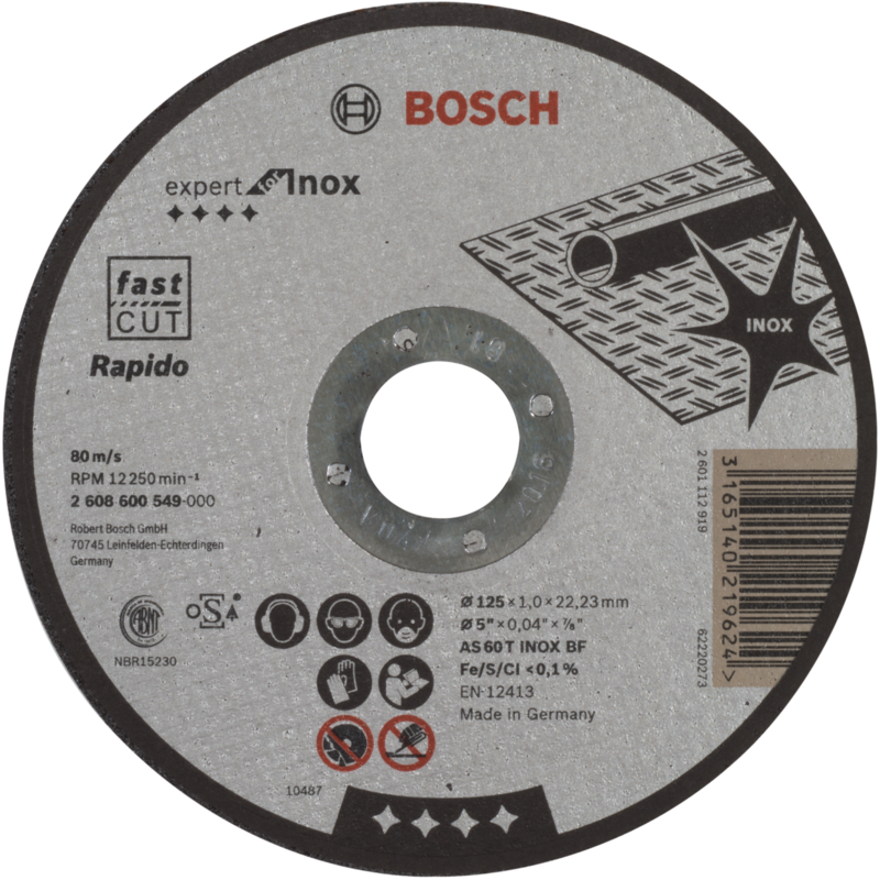 Bosch Professional PRO Stainless Steel and Metal Trennscheibe, Ø 125mm, Bohrung