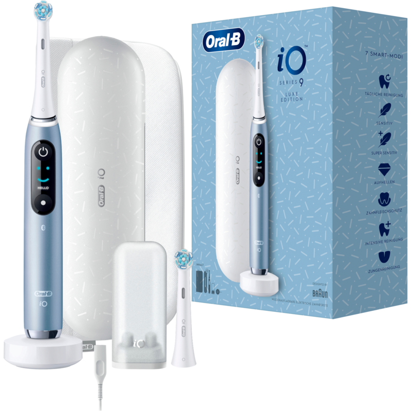 Oral-B Oral-B iO Series 9 Luxe Edition Elektrische Zahnbürste, blau/weiß, Aqua