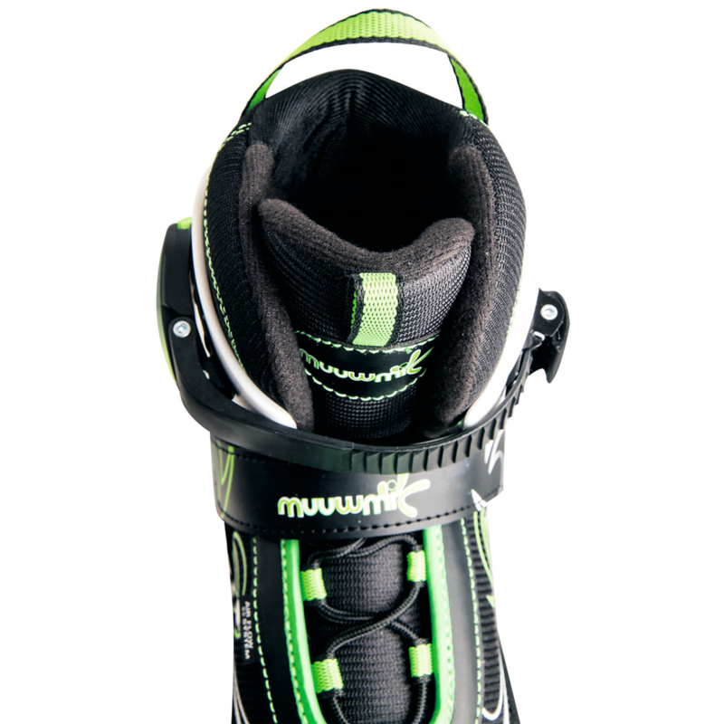 Muuwmi Verstellbare Kinderinliner Gr. 33-36 Inline-Skates, grün/schwarz