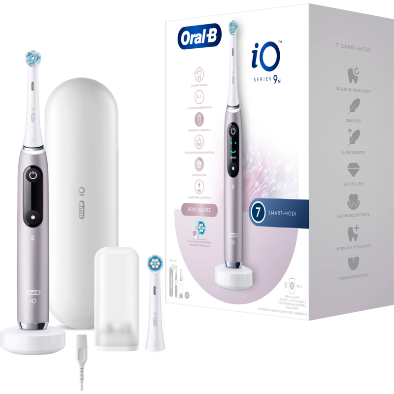 Oral-B Oral-B iO Series 9N Elektrische Zahnbürste, rosa/weiß, Rose Quartz