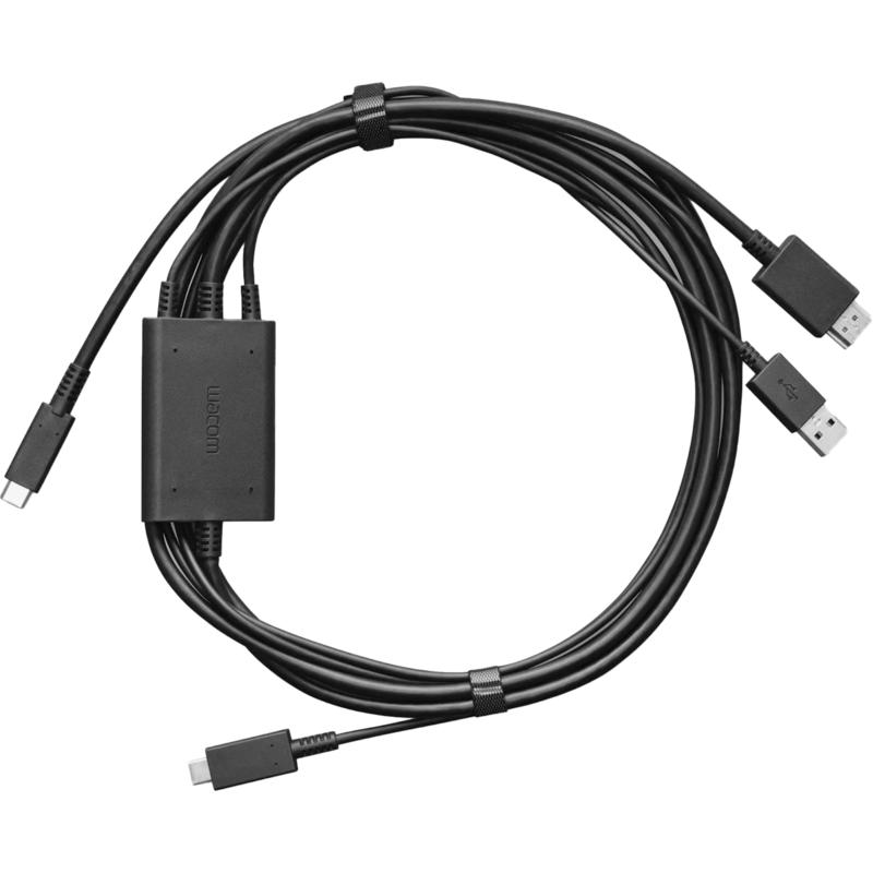Wacom One 3 in 1 Kabel, 2 Meter, schwarz, für Wacom One 12 / One 13 touch