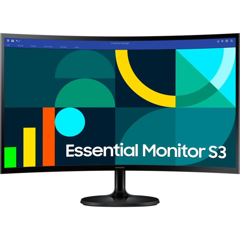 SAMSUNG Essential S3 S24D364GAU LED-Monitor, schwarz, FullHD, VA, Curved