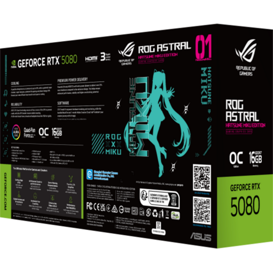 ASUS GeForce RTX 5080 ROG ASTRAL GAMING OC HATSUNE MIKU EDITION Grafikkarte