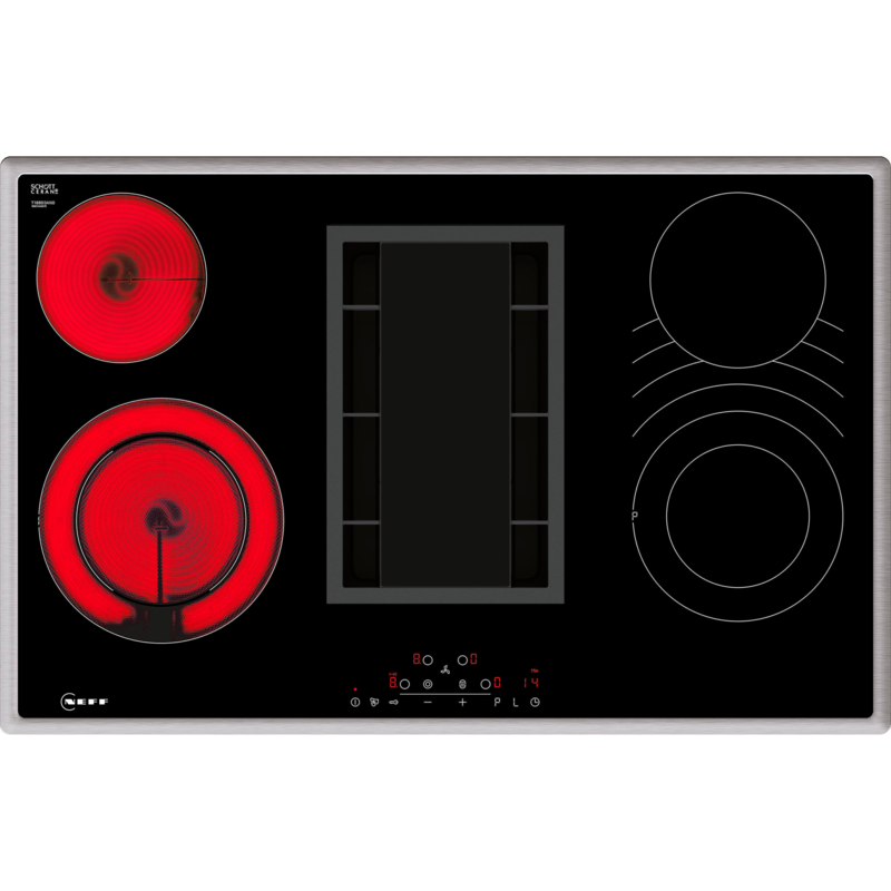 Neff T18BD3AN0 Autarkes Kochfeld, schwarz/edelstahl, mit integriertem Dunstabzug