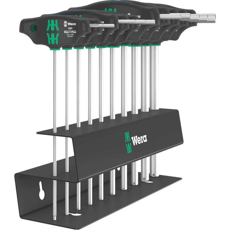 Wera 454/10 HF Set Imperial 2 Quergriff-Schraubendreher + Rack, 10-teilig