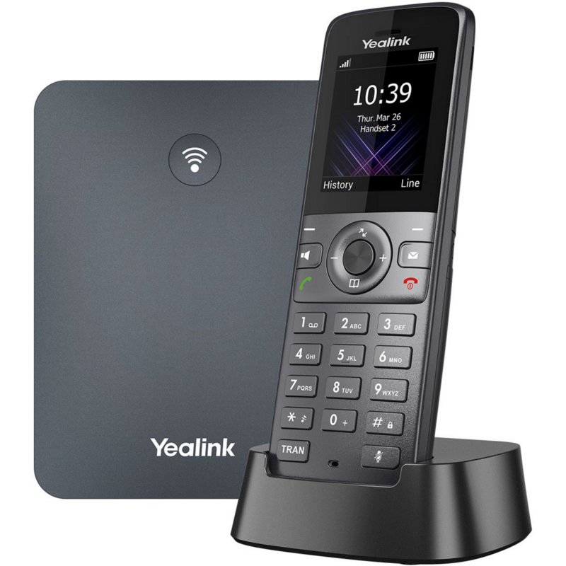 Yealink W74P VoIP-Telefon, schwarz, Basisstation mit Mobilteil