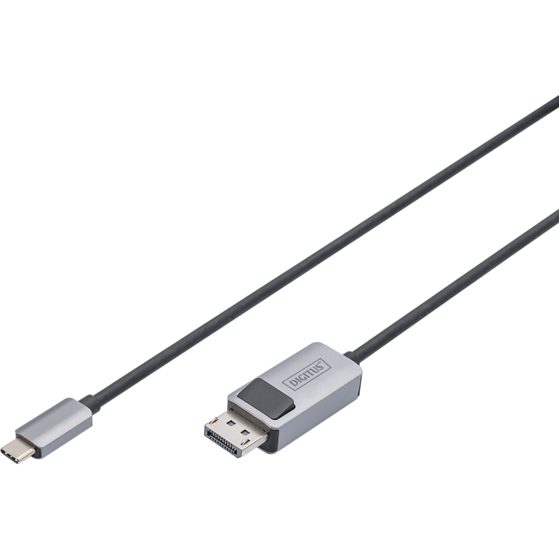 Digitus USB4 Gen 2x2 Adapterkabel USB-C > DisplayPort Kabel, schwarz/grau, 1