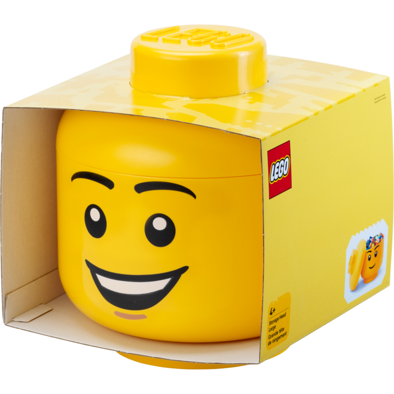 Room Copenhagen LEGO Storage Head "Happy Boy", groß Aufbewahrungsbox, gelb