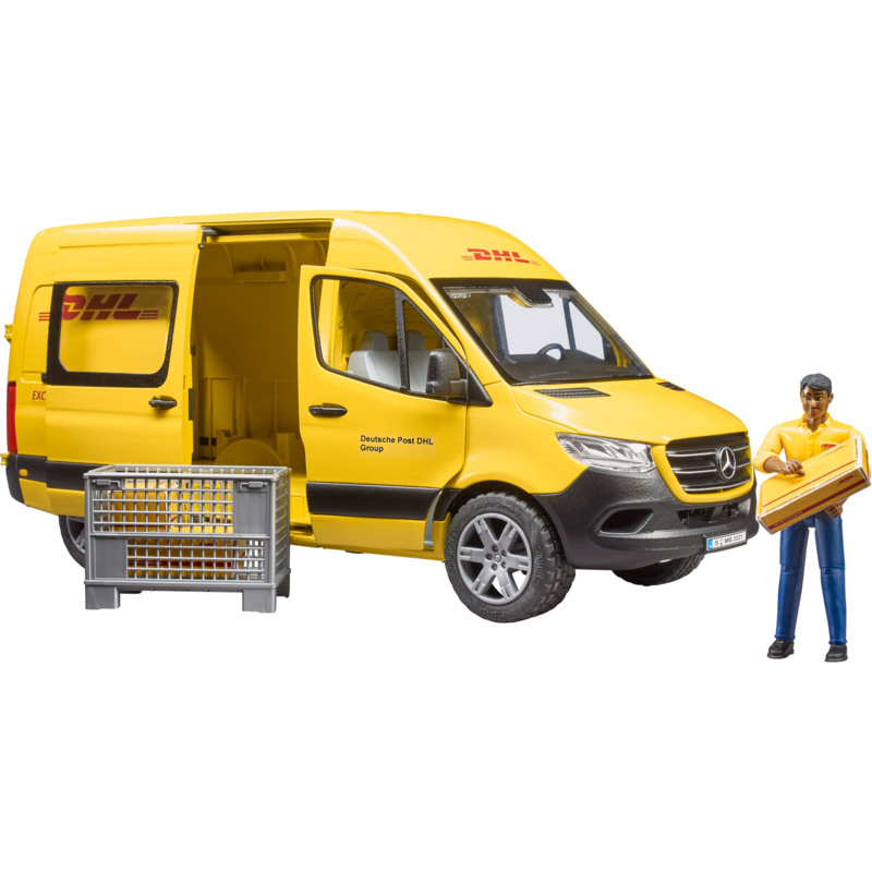 bruder MB Sprinter DHL mit Fahrer Modellfahrzeug, gelb