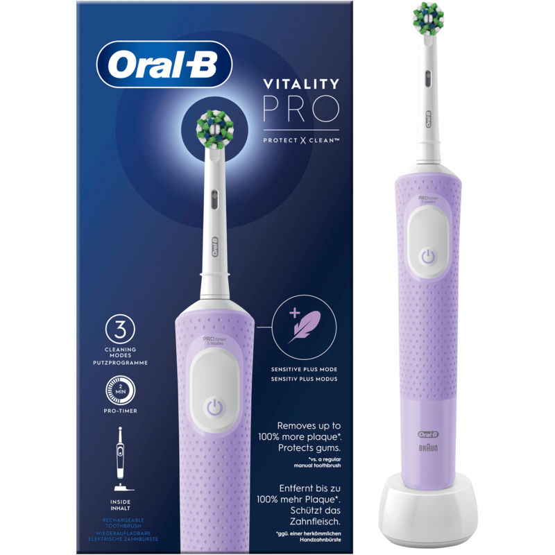 Oral-B Oral-B Vitality Pro D103 Elektrische Zahnbürste, violett/weiß, Lilac