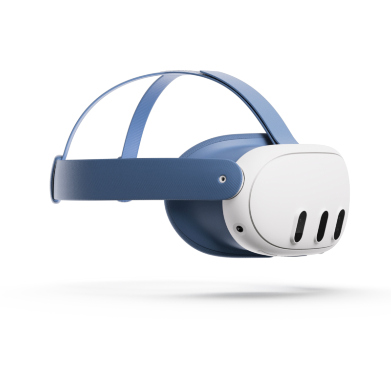 Meta Quest 3 Headset-Einlage und Headset-Riemen (Elemental Blue) Set, blau